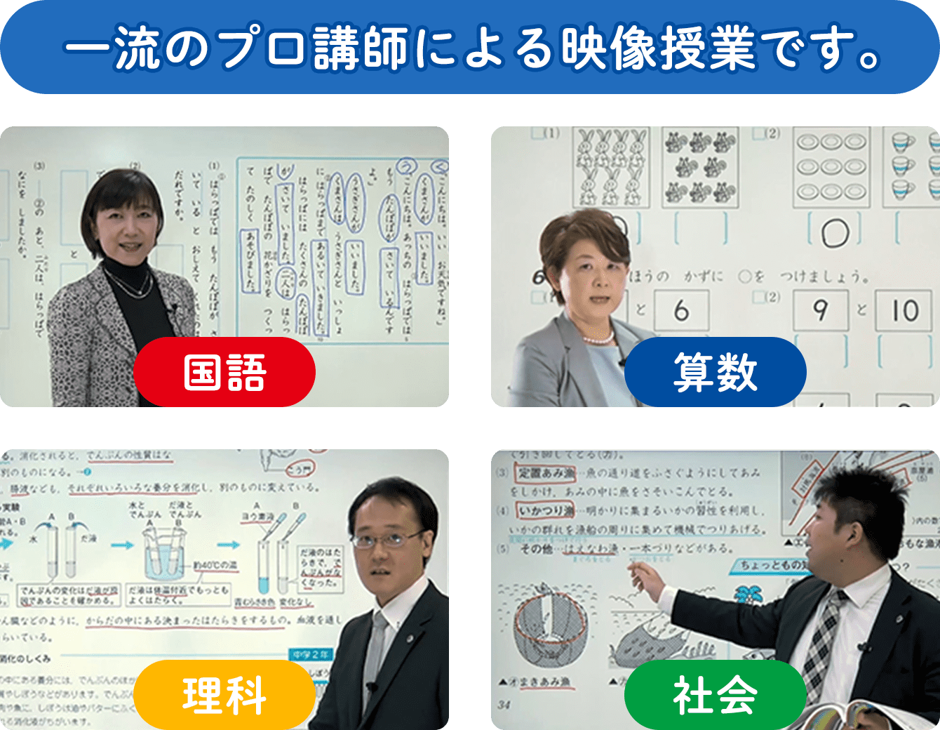 一流のプロ講師による映像授業です。